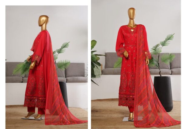 BIN SAEED EXCLUSIVE LUXURY JACQUARD FESTIVE FROCK 3PC COLLECTION - Image 2