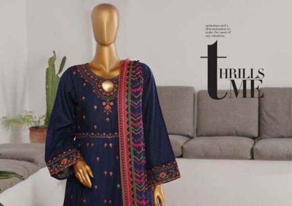 BIN SAED EXCLUSIVE LUXUARY JACQUARD  FESTIVE FROCK 3PC COPLLECTION - Image 2