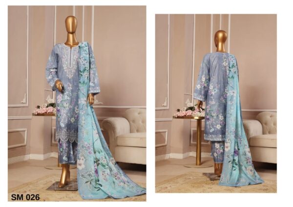 BIN  SAEED  EMBORIDED  PRINTED LAWN 3PC  COLLECTION