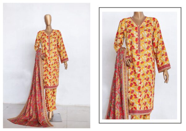 BIN SAEED KHADDAR 3PC PRINT COLLECTION