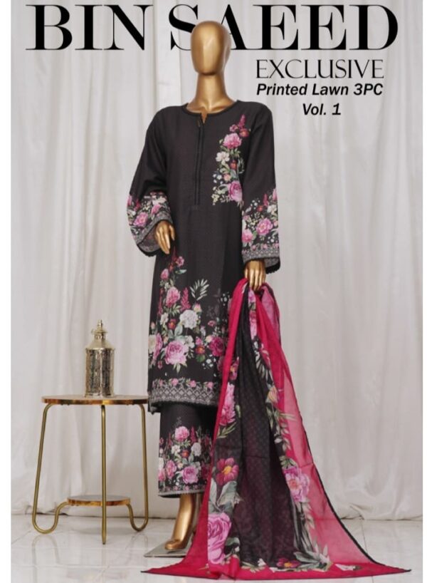 BIN SAEED EXCLUSIVE PRINTED LAWN 3PC COLLECTION