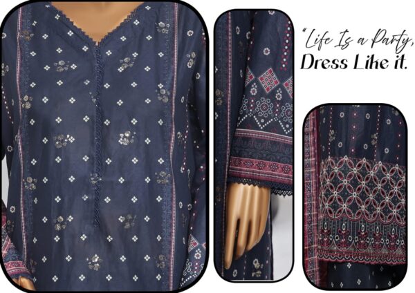 BIN SAEED EMBROIDERED SHIRT  LAWN 3PC COLLECTION - Image 2