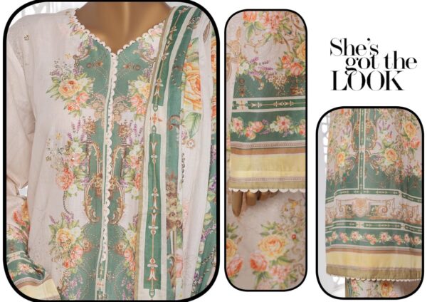 BIN SAEED EMBROIDERED SHIRT  LAWN 3PC COLLECTION - Image 2