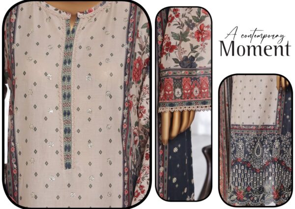 BIN SAEED EMBROIDERED SHIRT  LAWN 3PC COLLECTION - Image 2