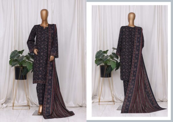 Bin Saeed 3pc Printed Khaddar - Image 2