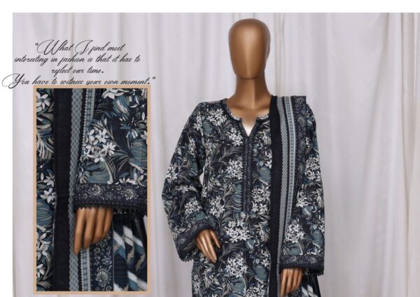 Bin Saeed 3pc Printed Khaddar - Image 3