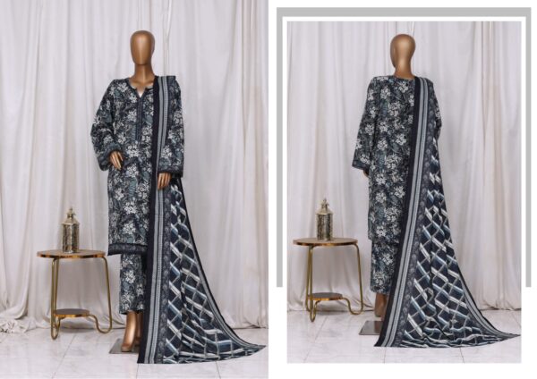 Bin Saeed 3pc Printed Khaddar - Image 2