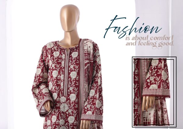 Bin Saeed 3pc Printed Khaddar