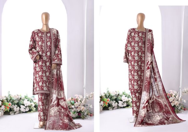 Bin Saeed 3pc Printed Khaddar - Image 2