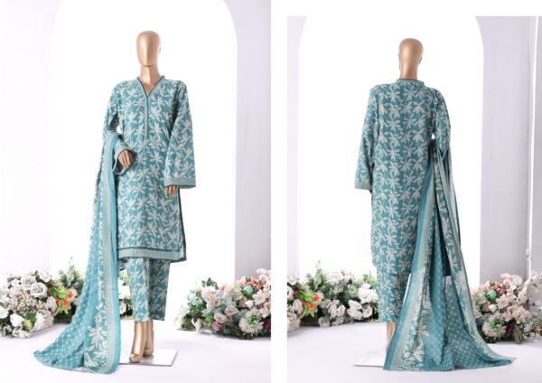 Bin Saeed 3pc Printed Khaddar - Image 2
