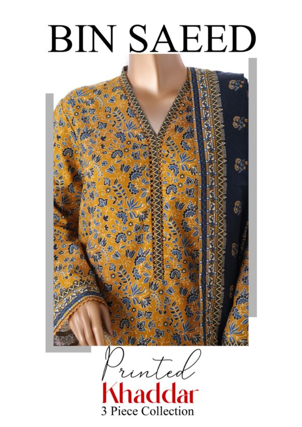Bin Saeed 3pc Printed Khaddar - Image 2