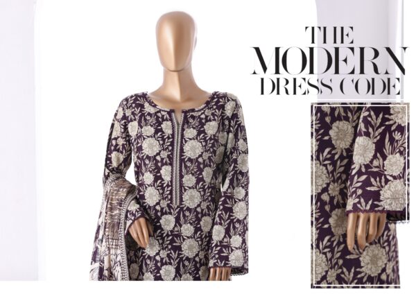 Bin Saeed 3pc Printed Khaddar