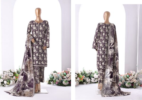 Bin Saeed 3pc Printed Khaddar - Image 2