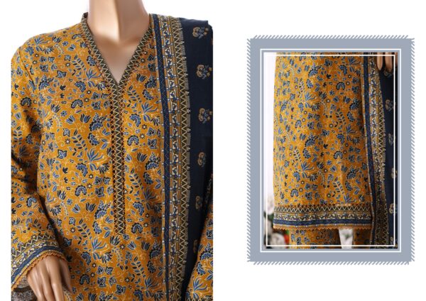 Bin Saeed 3pc Printed Khaddar - Image 4