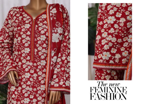 Bin Saeed 3pc Printed Khaddar - Image 3