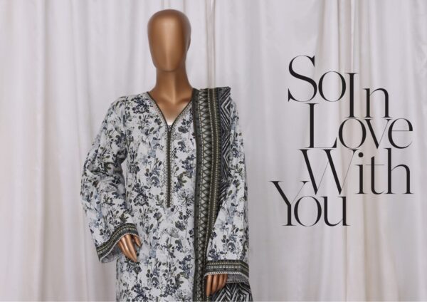 Bin Saeed 3pc Printed Khaddar