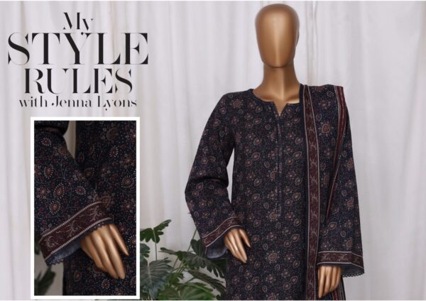 Bin Saeed 3pc Printed Khaddar