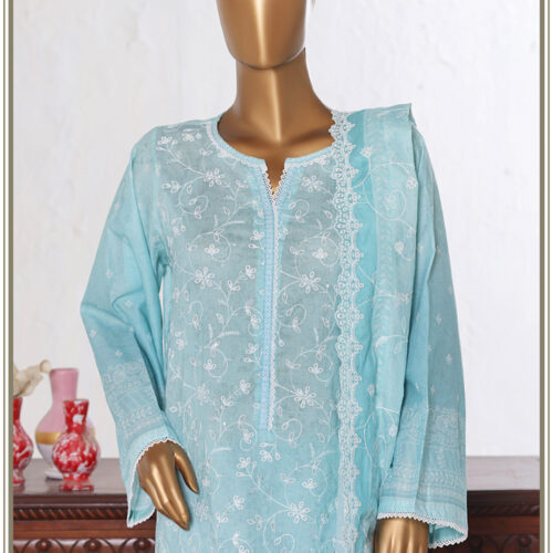 Bin Saeed 3PC Lawn  Chikankari & Cutwork Embroidered Suit