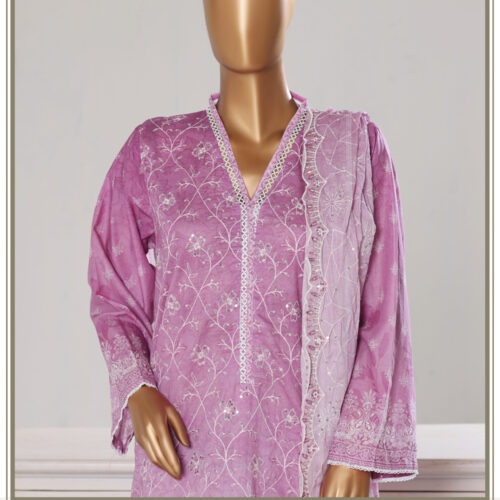 3 Piece Premium Lawn Suit  Chikankari & Embroidery Work