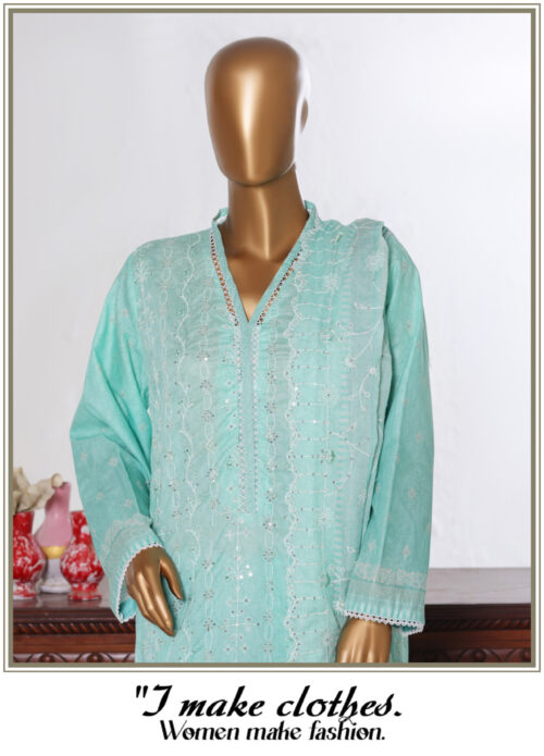 Bin Saeed 3PC Lawn Chikankari & Cutwork Embroidered Suit