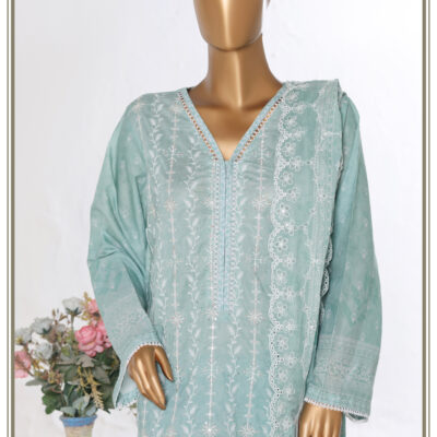 Bin Saeed 3PC Lawn Chikankari & Cutwork Embroidered Suit