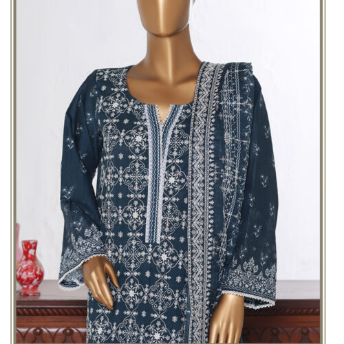 Bin Saeed 3PC Lawn Chikankari & Cutwork Embroidered Suit