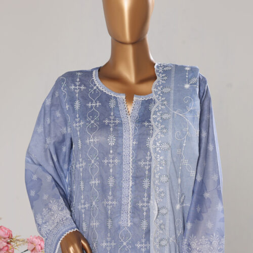 Bin Saeed 3PC Lawn Chikankari & Cutwork Embroidered Suit