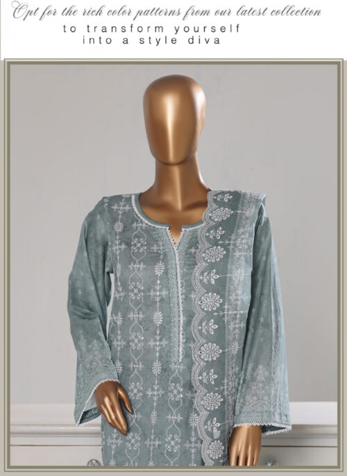 Bin Saeed 3PC Lawn  Chikankari & Cutwork Embroidered Suit
