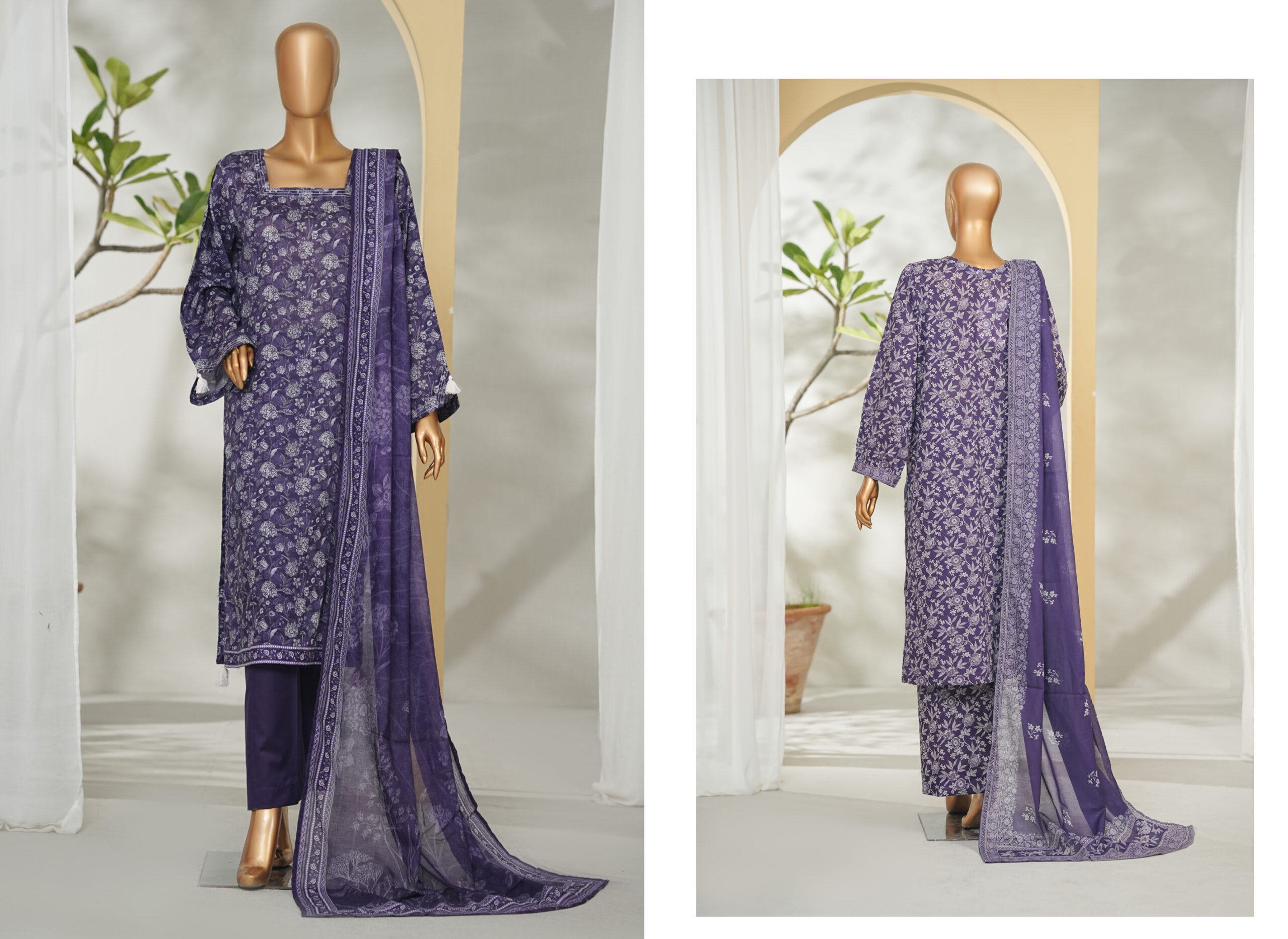Bin Saeed 3PC Printed Lawn Suit - Image 3