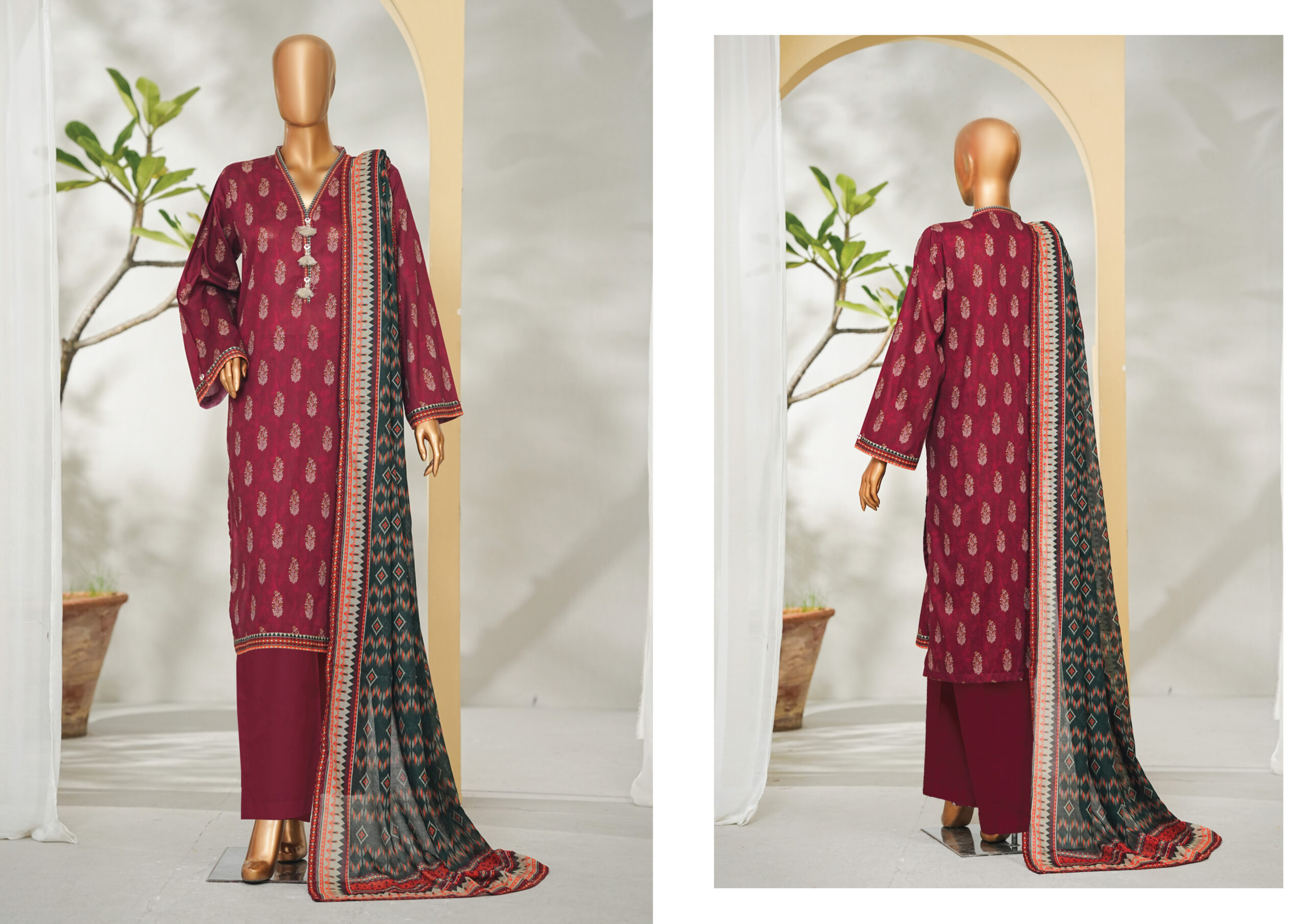 Bin Saeed 3PC Printed Lawn Suit - Image 2