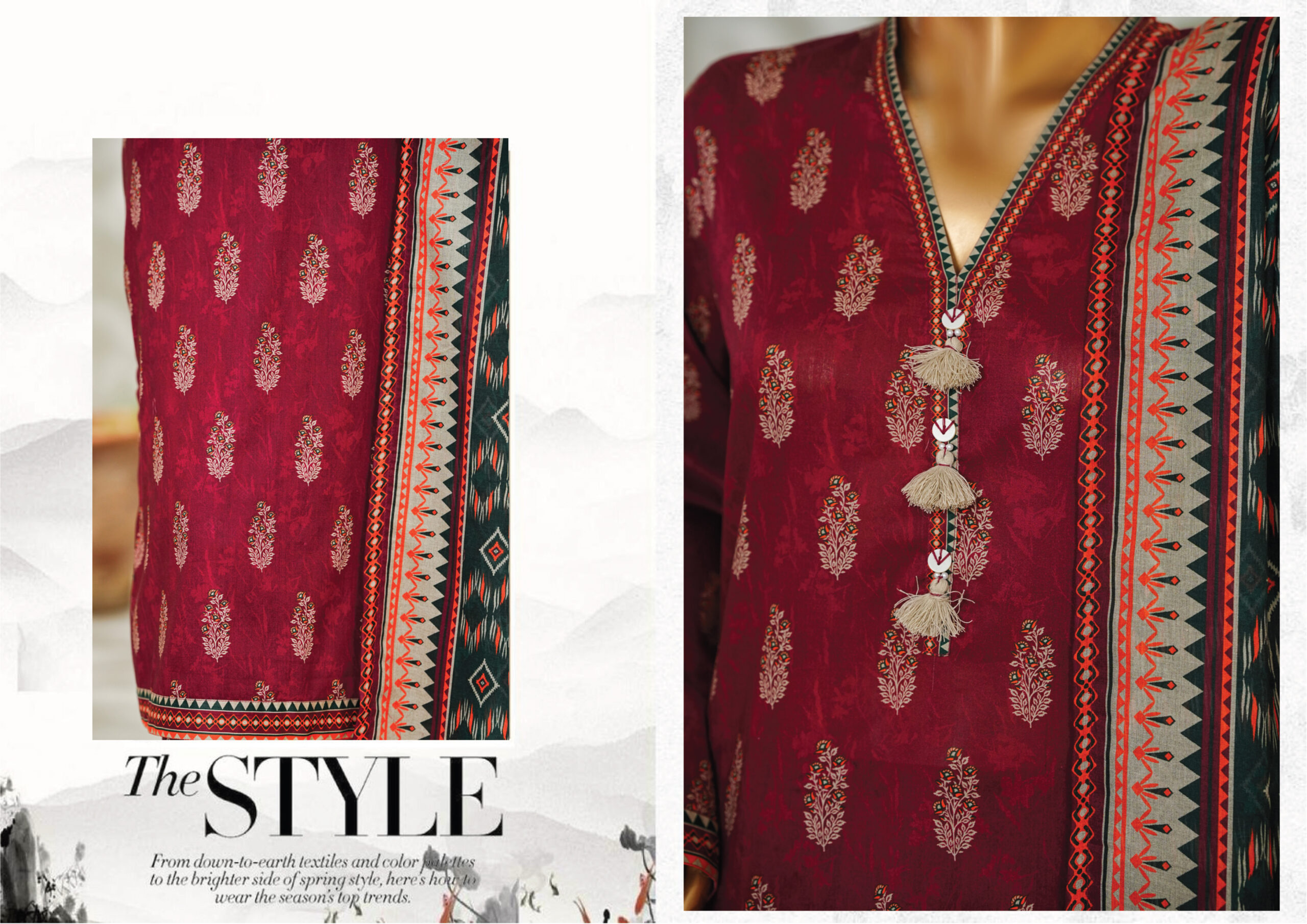 Bin Saeed 3PC Printed Lawn Suit - Image 3