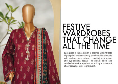 Bin Saeed 3PC Printed Lawn Suit