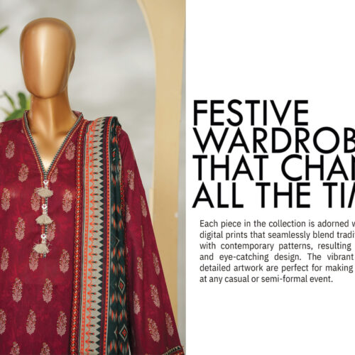 Bin Saeed 3PC Printed Lawn Suit