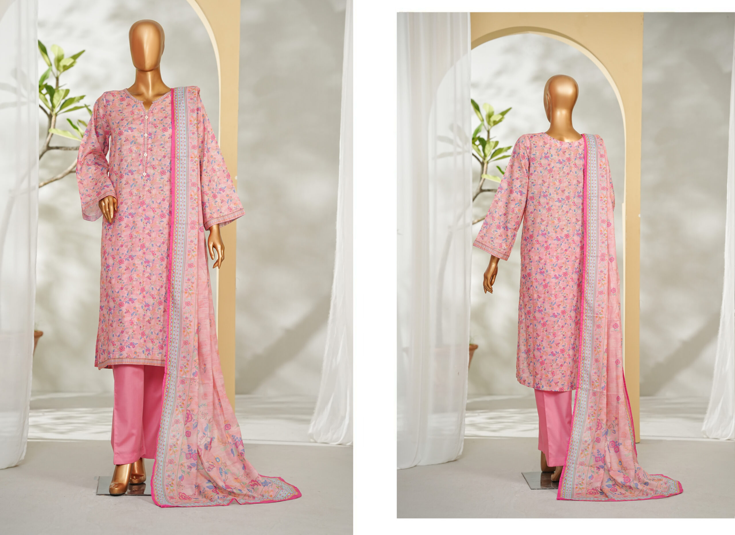 Bin Saeed 3PC Printed Lawn Suit - Image 2
