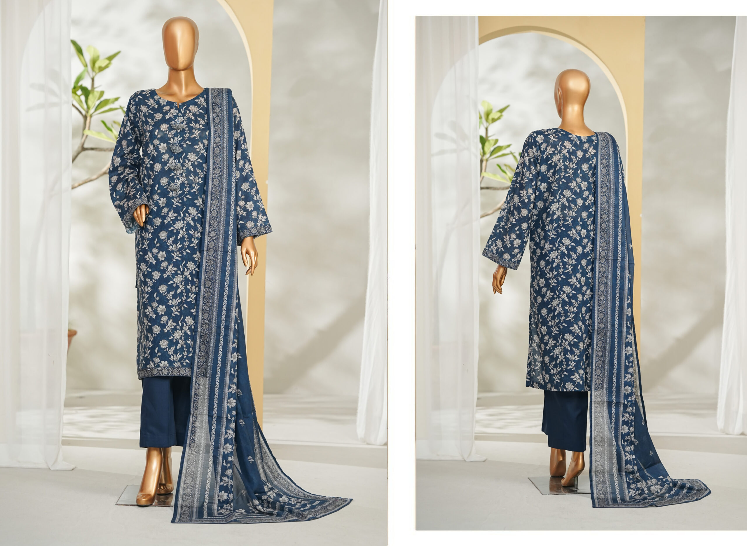Bin Saeed 3PC Printed Lawn Suit - Image 3