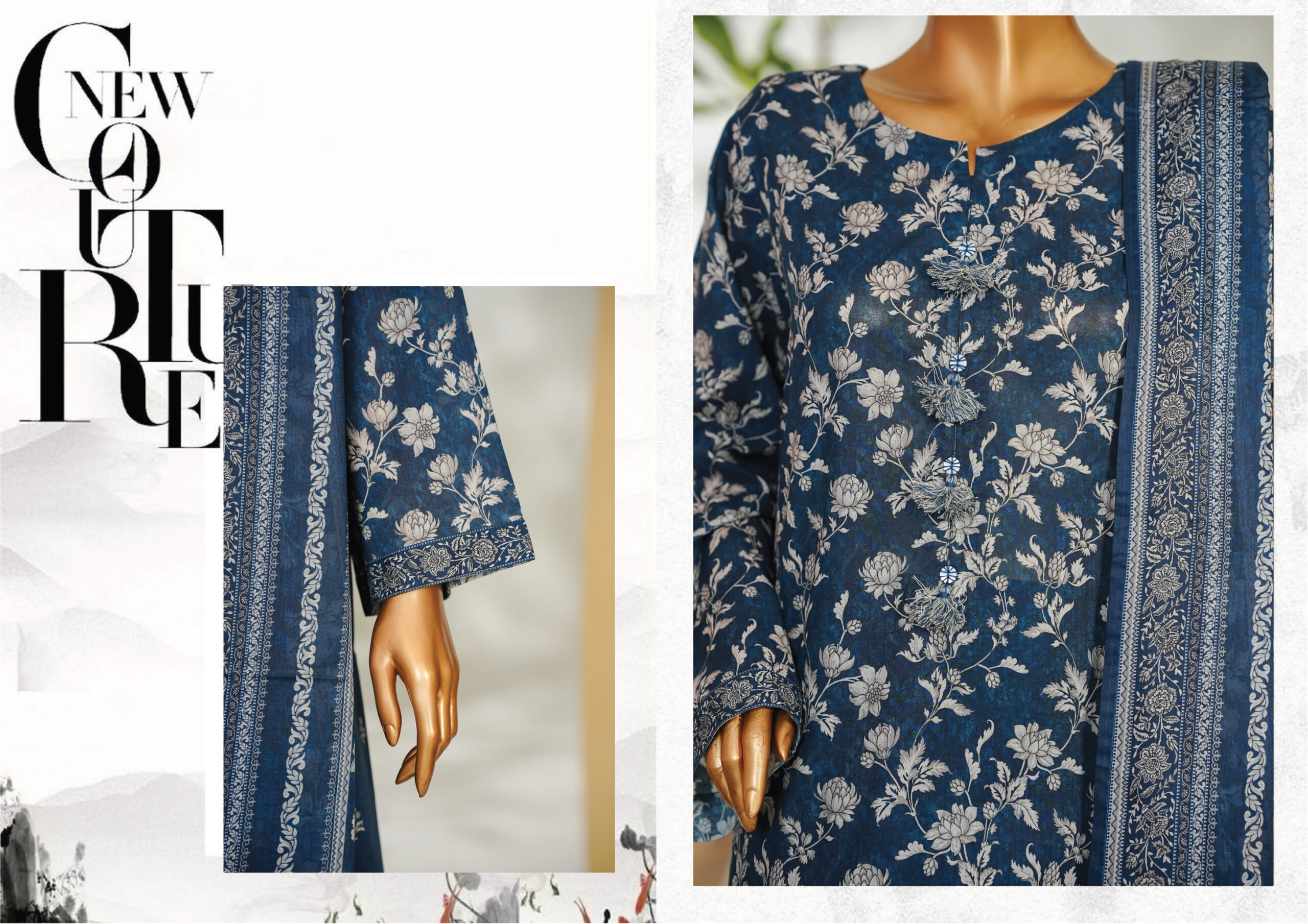 Bin Saeed 3PC Printed Lawn Suit - Image 2