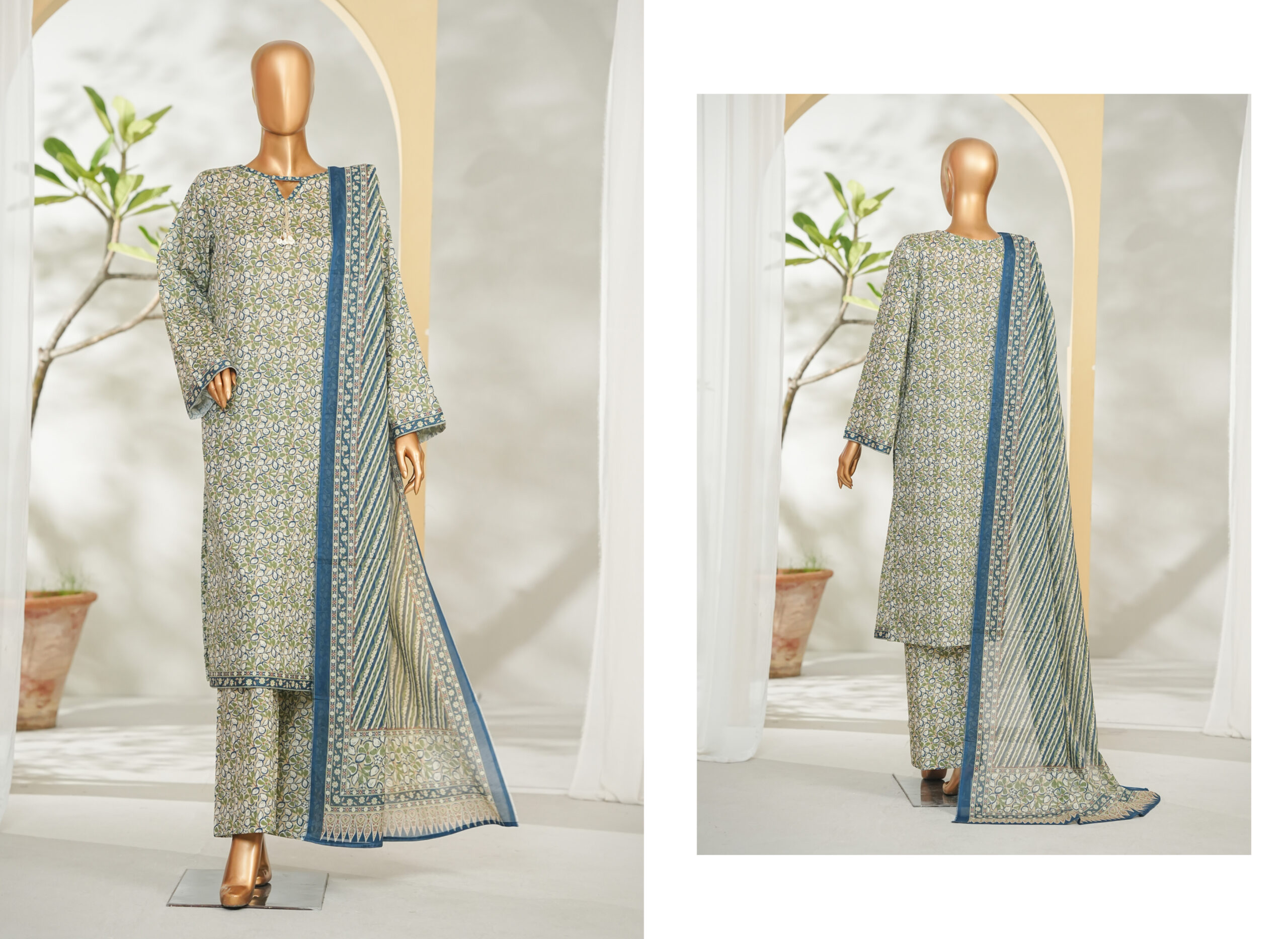 Bin Saeed 3PC Printed Lawn Suit - Image 3