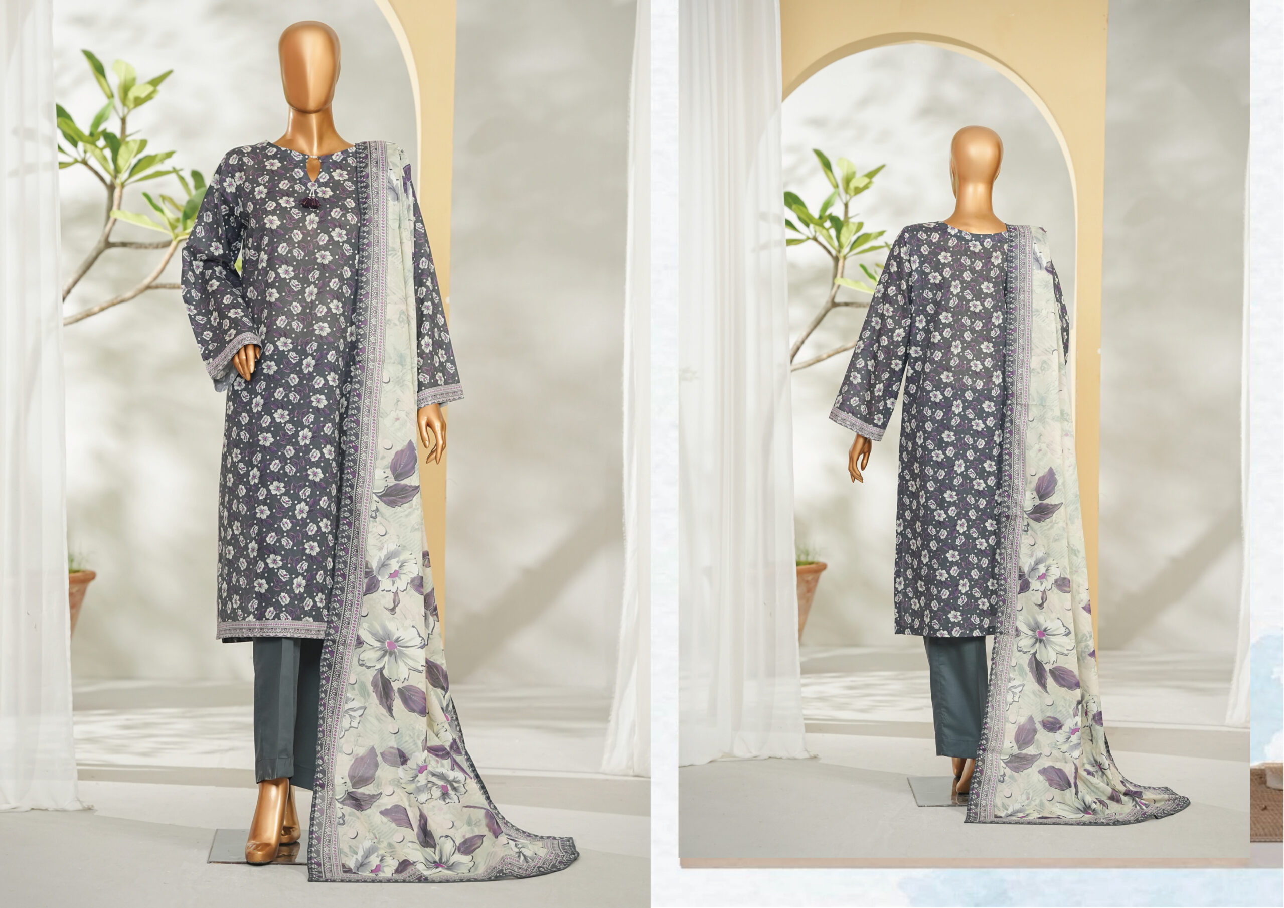 Bin Saeed 3PC Printed Lawn Suit