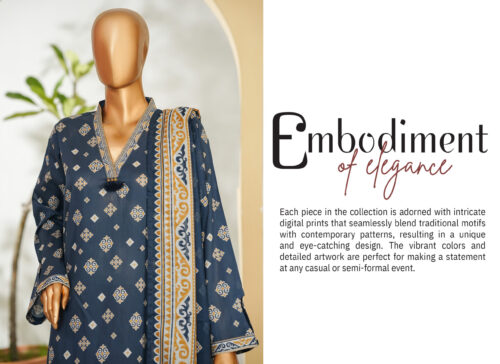 Bin Saeed 3PC Printed Lawn Suit