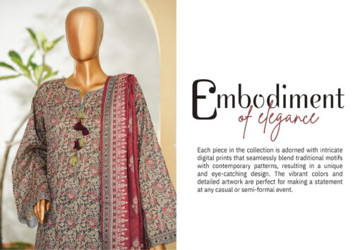 Bin Saeed 3PC Printed Lawn Suit