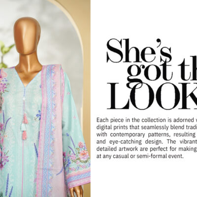 Bin Saeed 3PC Printed Lawn Suit