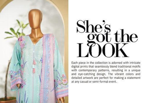 Bin Saeed 3PC Printed Lawn Suit