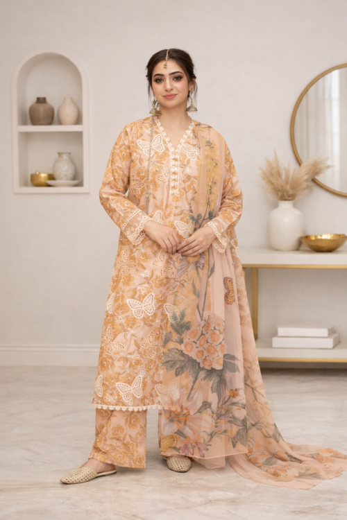 Comfywear 3pc cotton lawn EMB