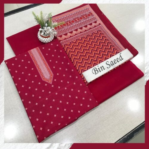 Bin Saeed 3PC Unstitched Lawn Suit